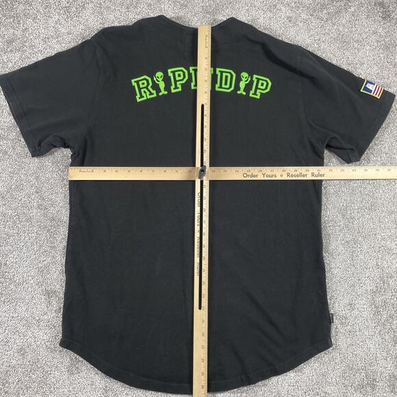 RIPNDIP Baseball Jersey Mens Large Lord Nermal Cat Alien Spell Out Patches - Picture 10 of 15